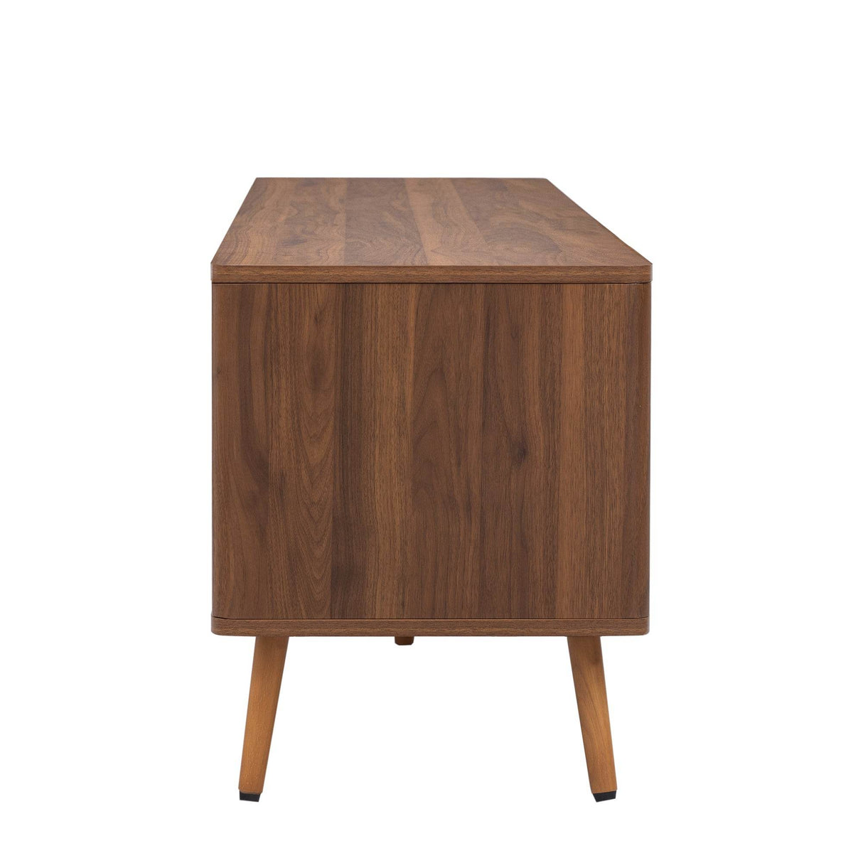 Mid Century Modern Walnut Wood TV Stand With Storage - Sleep Galleria