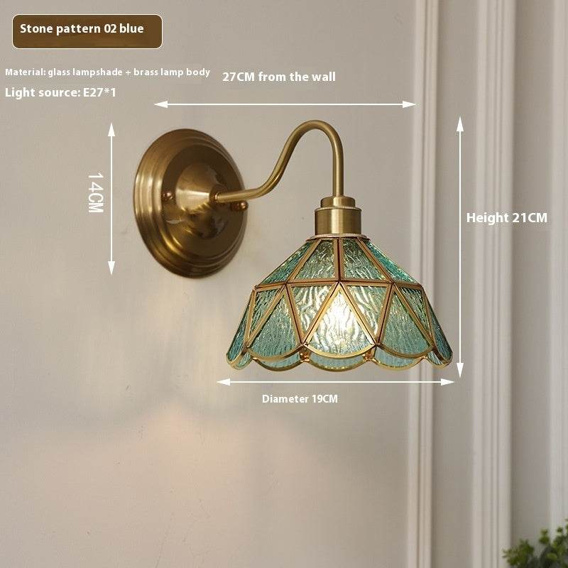 Retro Brass Glass LED Copper Wall Lamp - Sleep Galleria