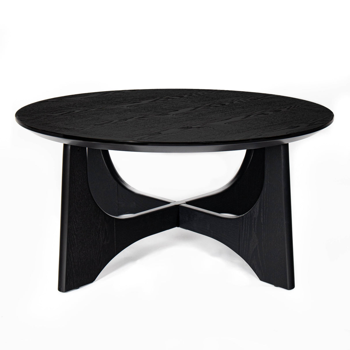 36-Inch Round Black Modern Wood Coffee Table - Sleep Galleria