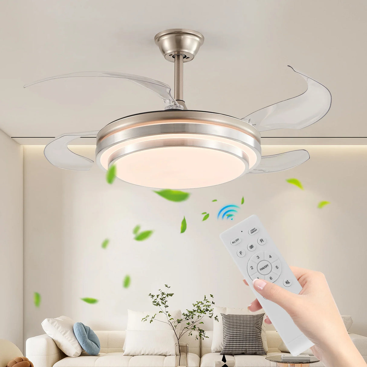 42-Inch Modern LED Ceiling Fan With Remote Control - Omega Lifestyles