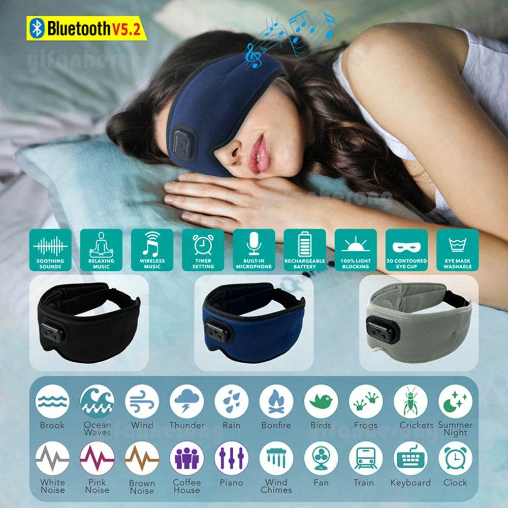 Bluetooth White Noise Sleep Mask With Ice Silk - Sleep Galleria