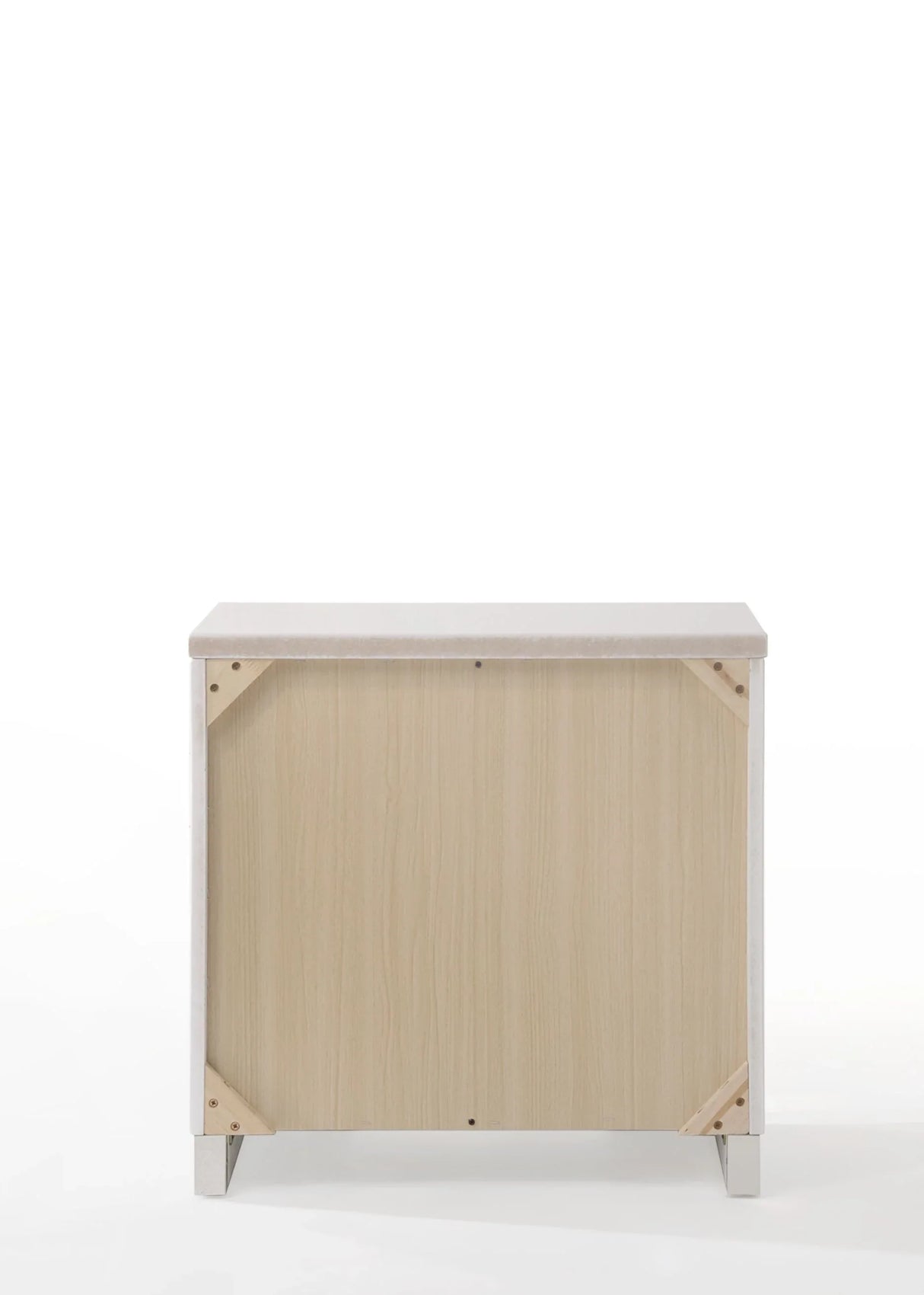 Modern White Synthetic Wood Nightstand With Jewelry Drawer - Omega Lifestyles