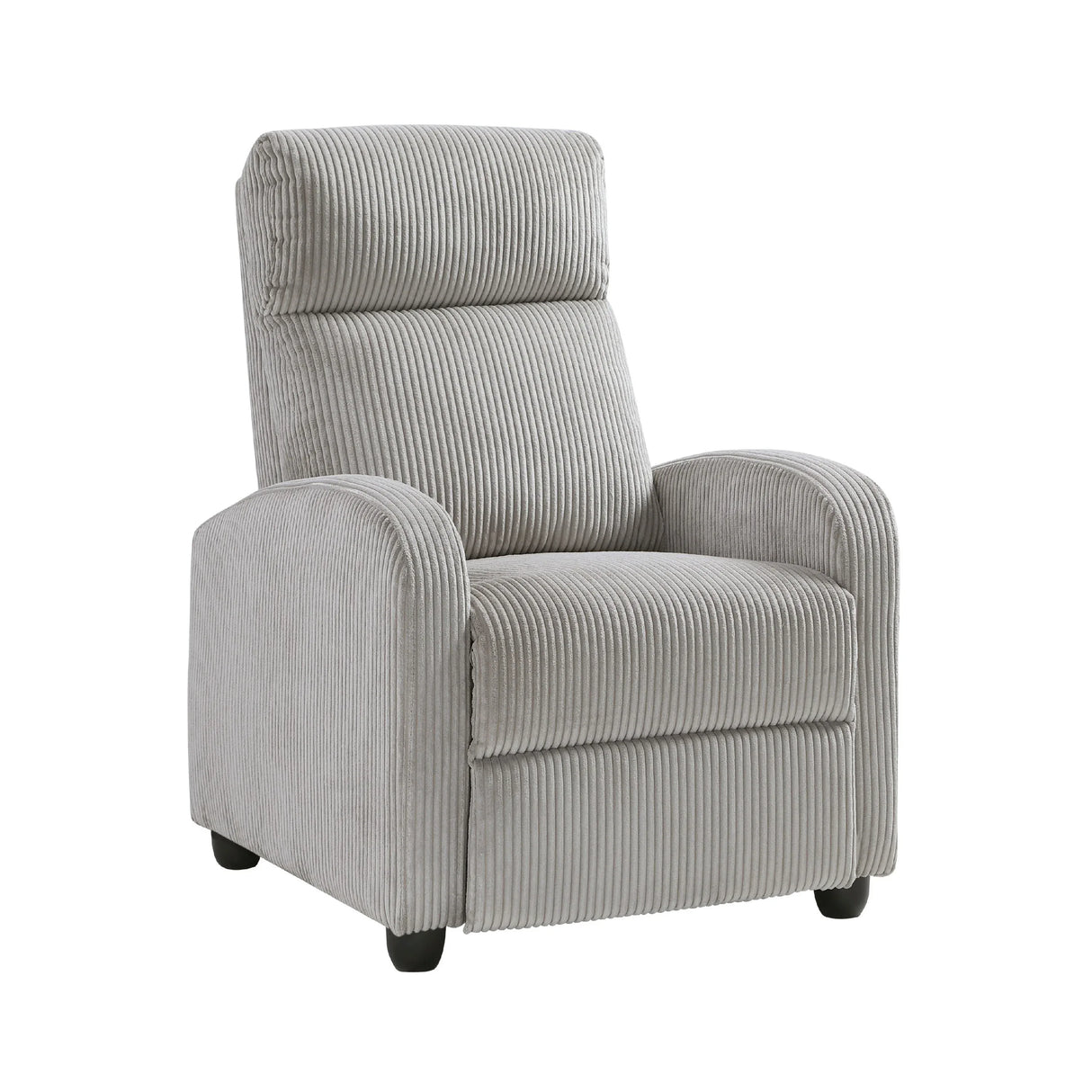 Pary Manual Push Back Reclining Chair Light Gray Corduroy - Omega Lifestyles