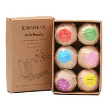 Set of 6 Organic Shea Butter Scented Bath Bombs - Sleep Galleria