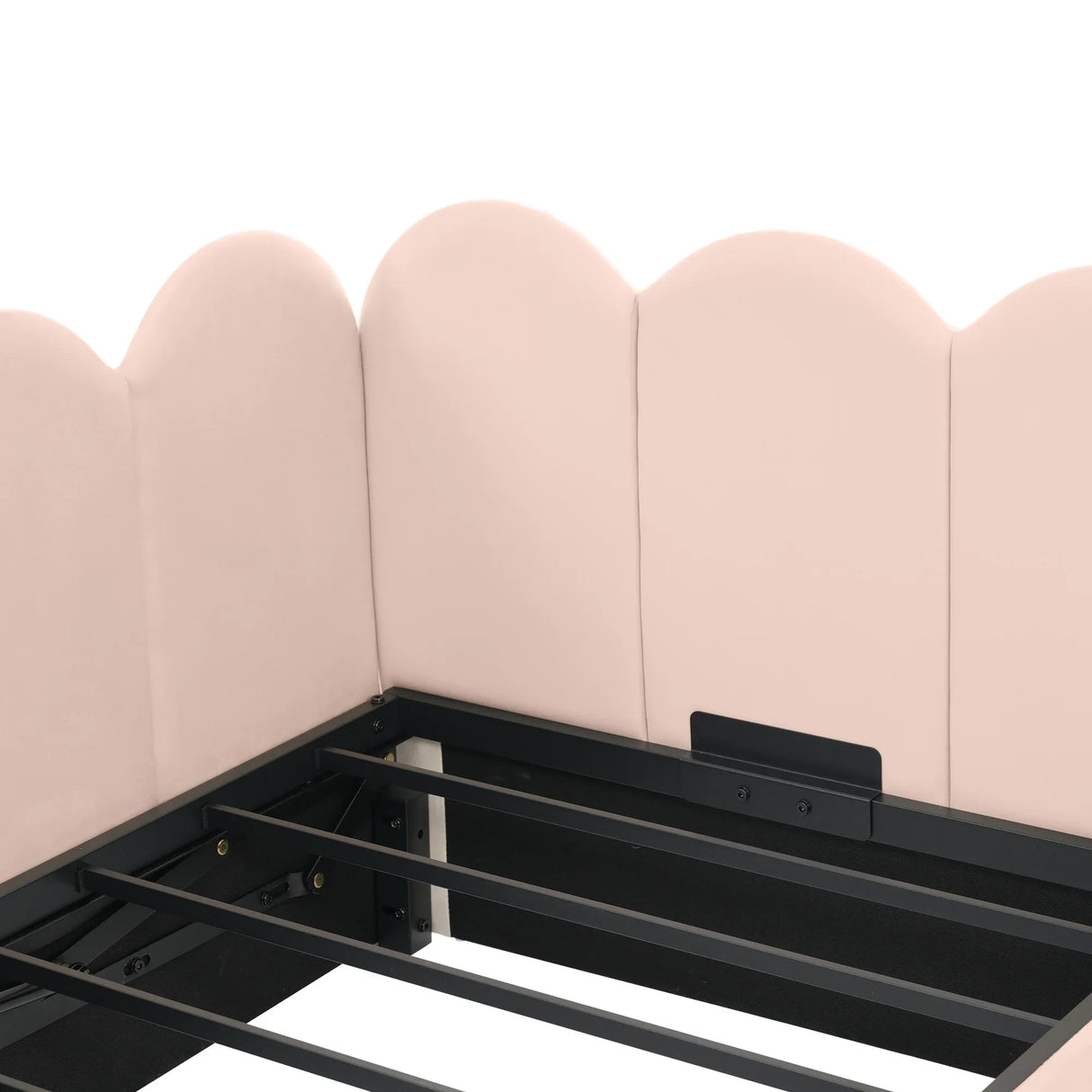 Pink Velvet Upholstered Twin Storage Daybed With Metal Frame - Omega Lifestyles