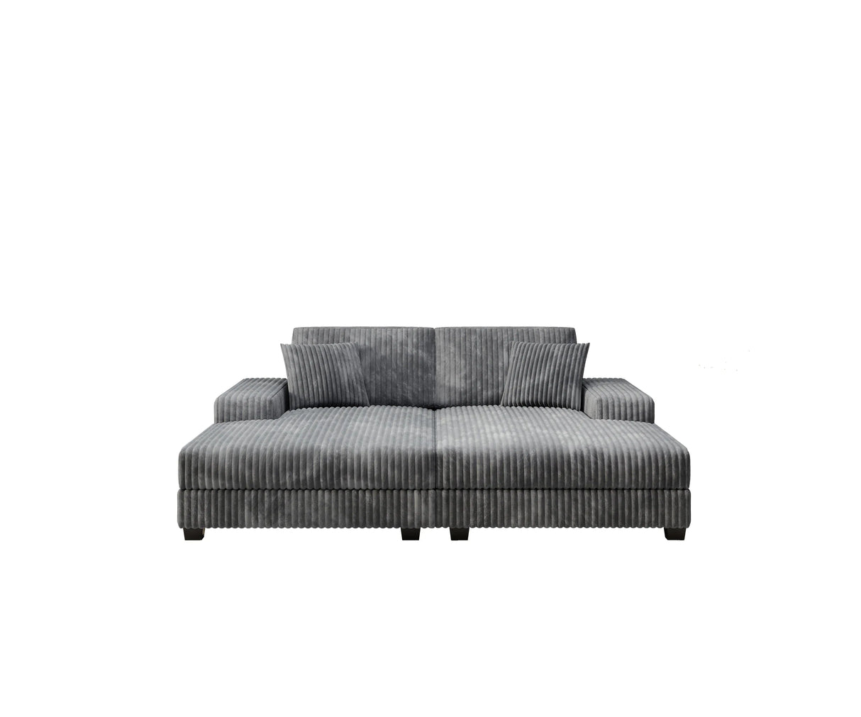 Convertible Corduroy Fabric Sleeper Sofa With Storage - Omega Lifestyles