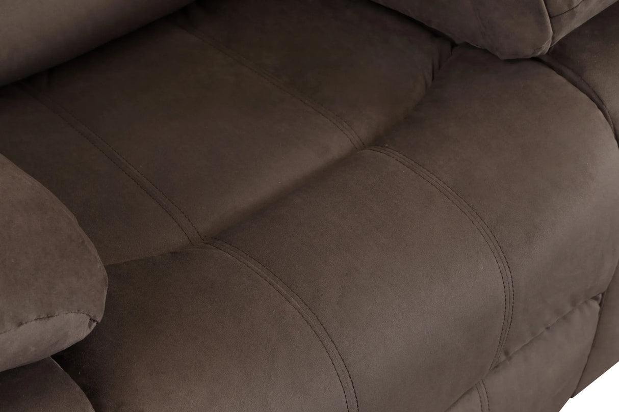 Brown Fabric Upholstered Sofa With Lumbar Support - Omega Lifestyles