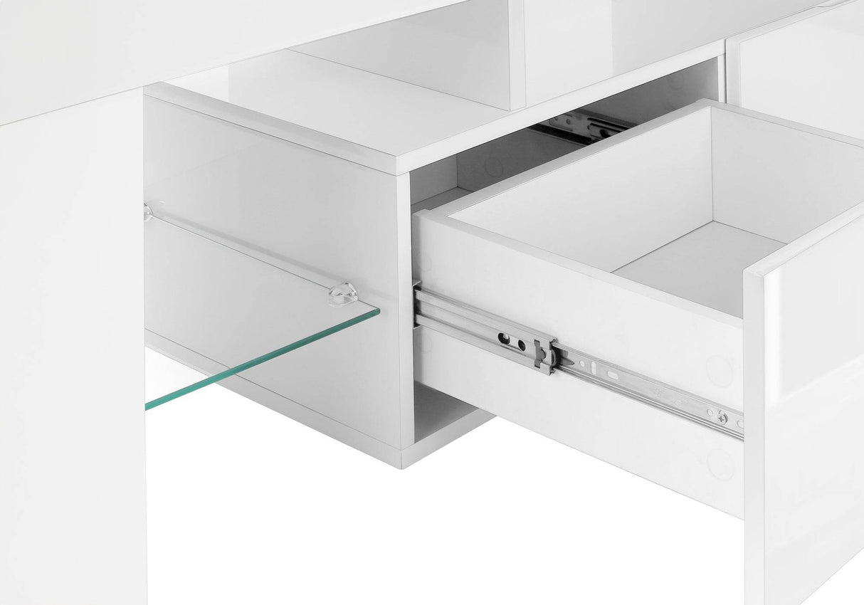 Modern Glossy White MDF TV Stand Console - Sleep Galleria