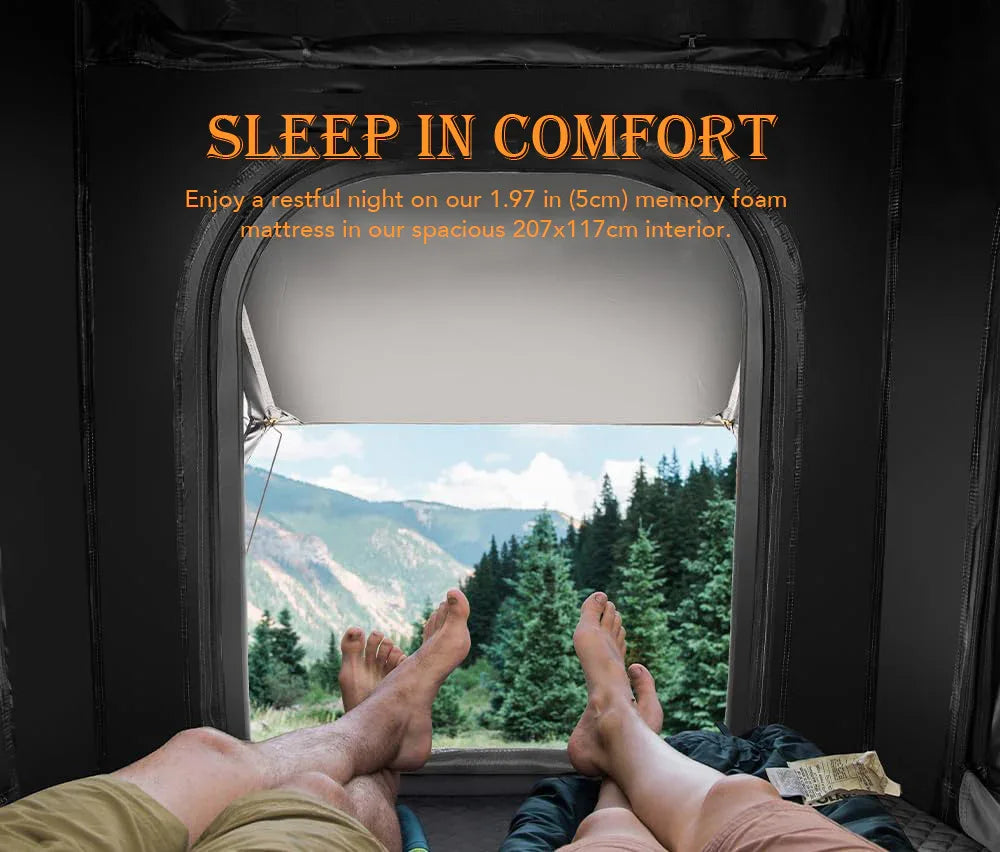 Aluminium Alloy Roof Top Tent With Tri-Color LED Light - Omega Lifestyles