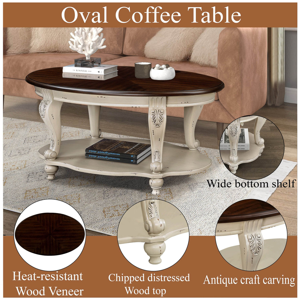 3-Piece American Style Solid Wood Coffee Table Set - Sleep Galleria