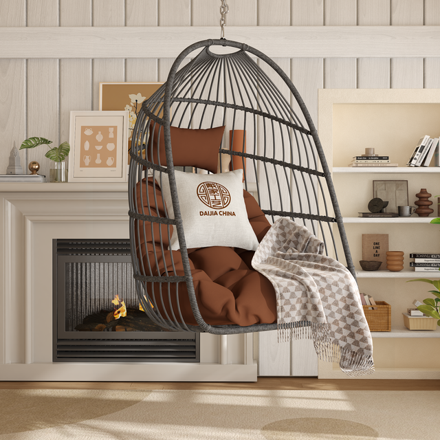 Outdoor Foldable Rattan Resin Wicker Egg Swing Chair