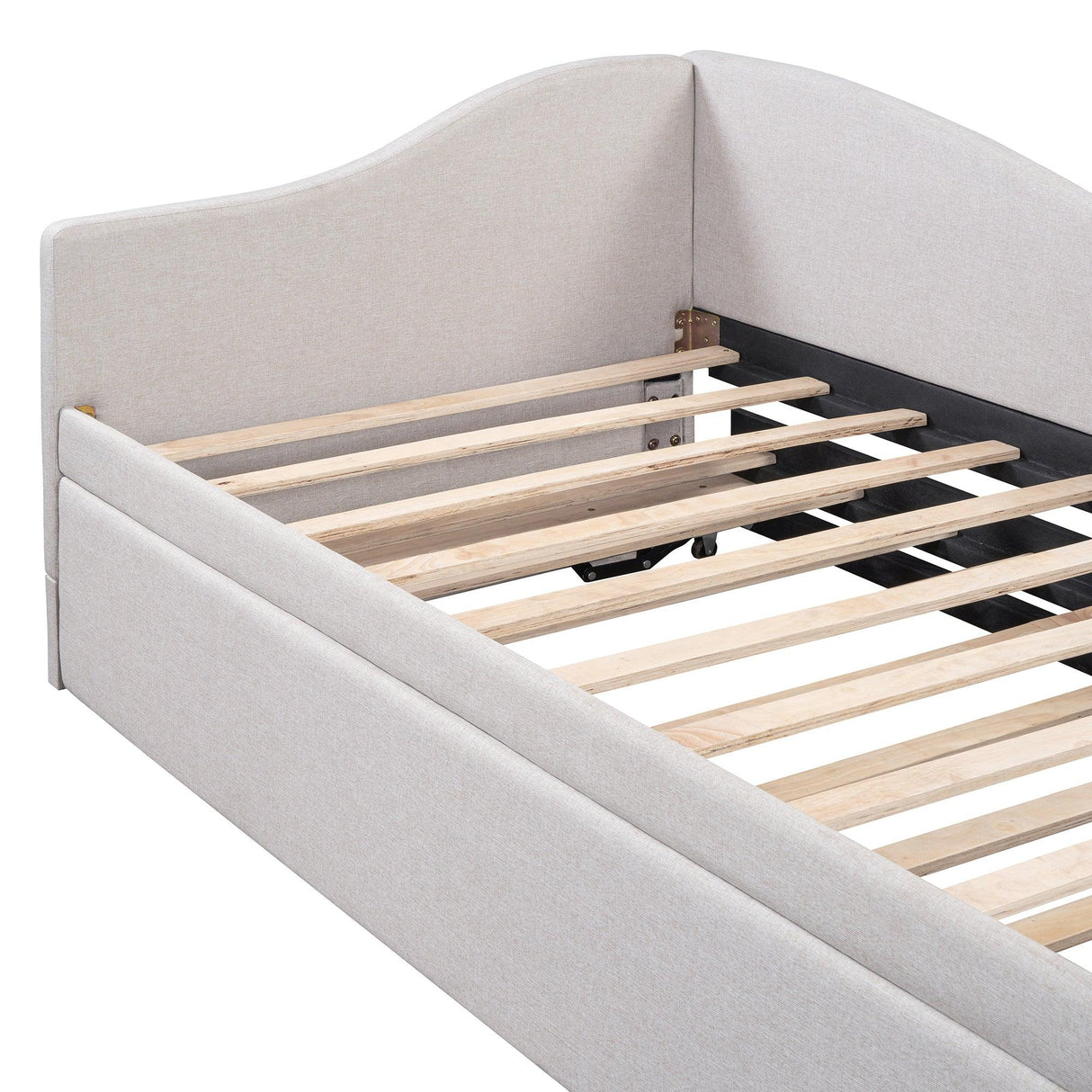 Twin Upholstered L-Shaped Daybed With Pop-Up Trundle - Omega Lifestyles