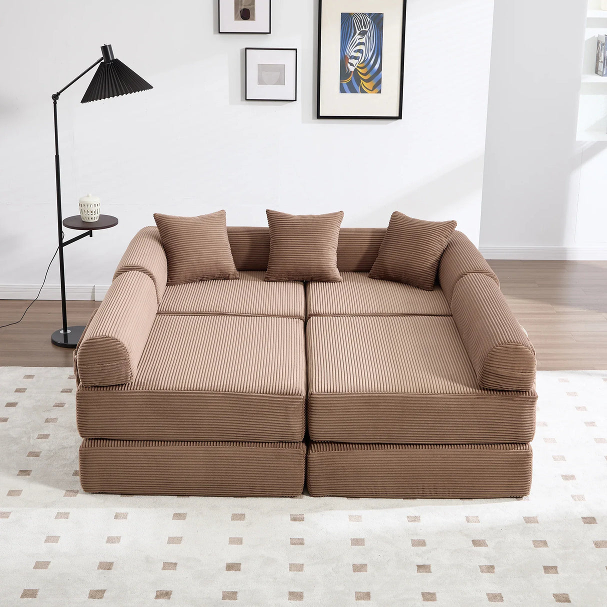 Convertible Folding Corduroy Memory Foam Sofa Bed - Omega Lifestyles