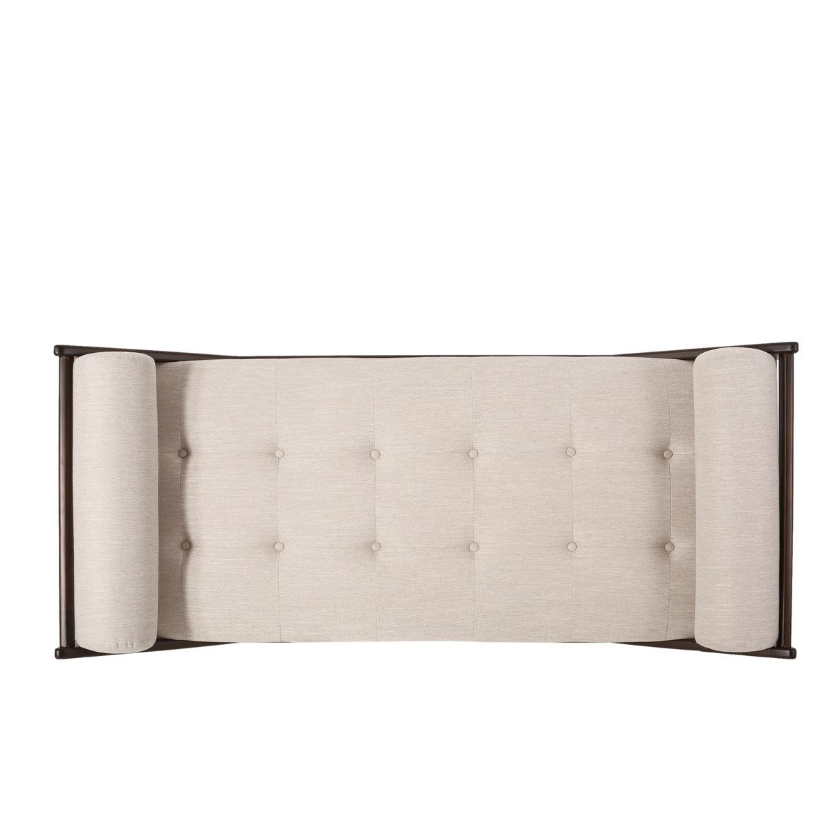 Beige Fabric Button Tufted Bentwood Chaise Lounge - Omega Lifestyles