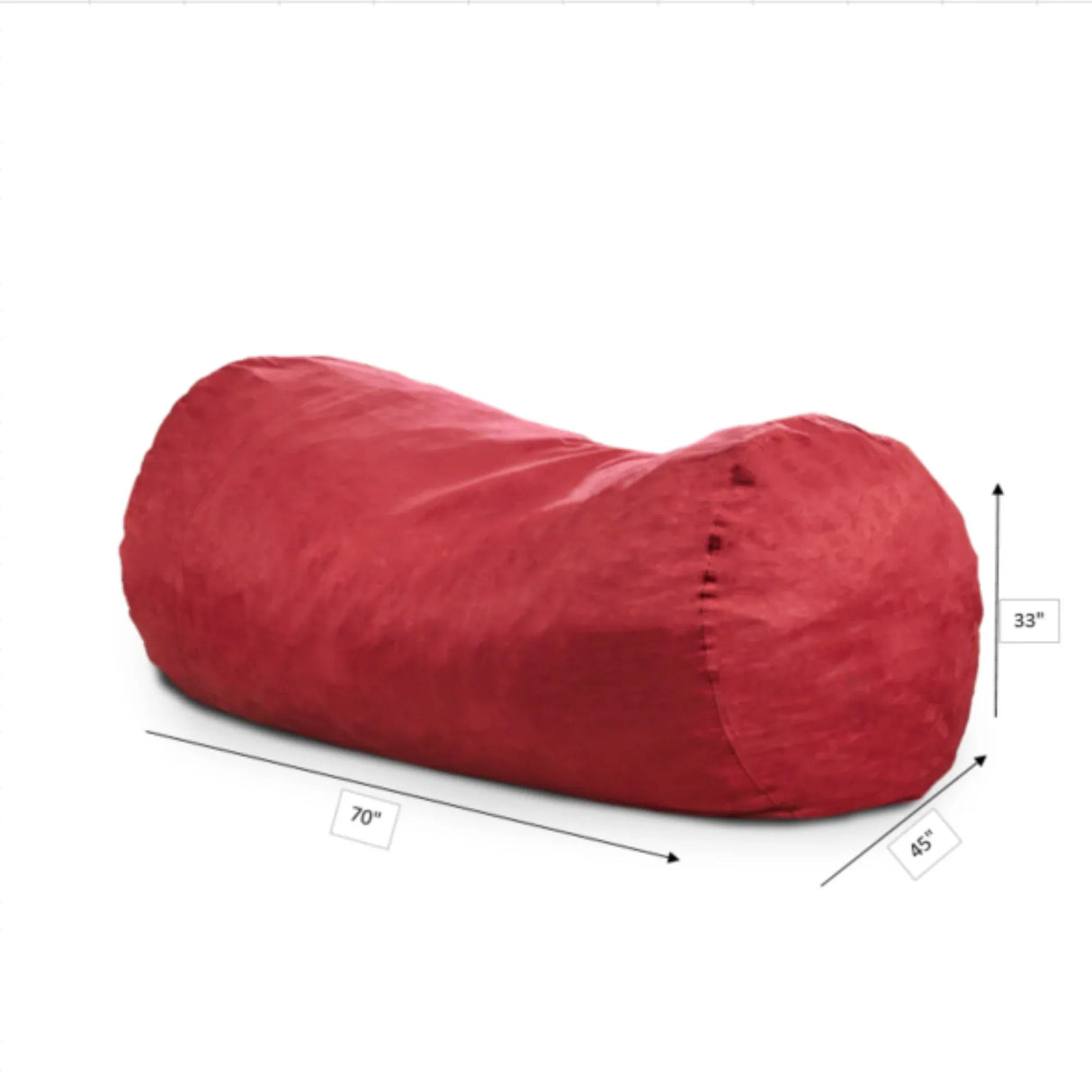 Large Red Microfiber Foam Filled Cylindrical Bean Bag Chair - Omega Lifestyles