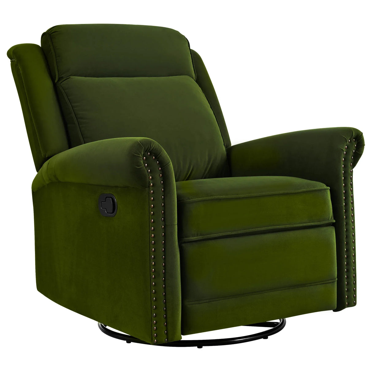 Modern Velvet Adjustable Backrest Swivel Recliner Chair - Omega Lifestyles