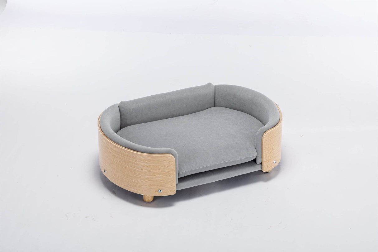 Scandinavian Elevated Large Dog Bed With Velvet Cushion - Sleep Galleria