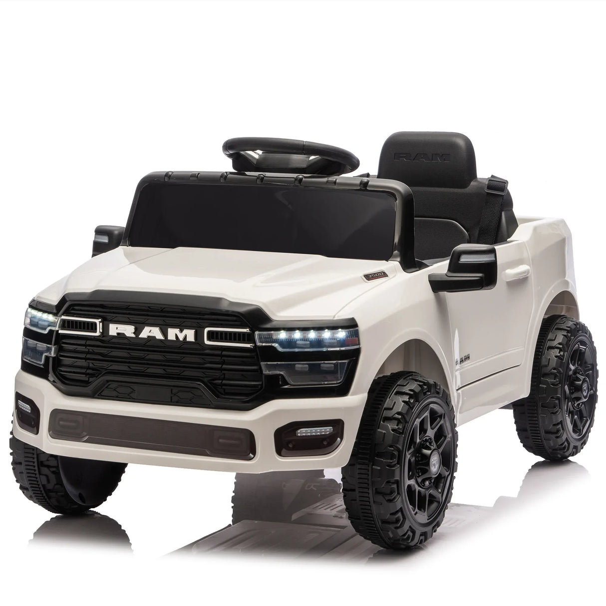 Licensed Dodge RAM 3500 12V Dual Motor Kids Ride-On Truck - Omega Lifestyles