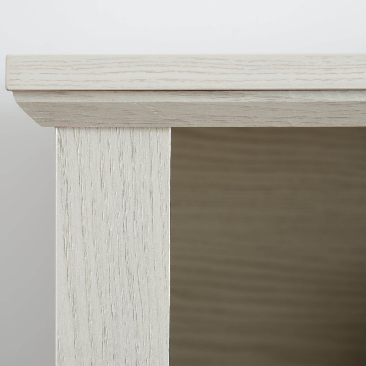 Embossed White MDF TV Stand With Storage and Cord Management - Sleep Galleria