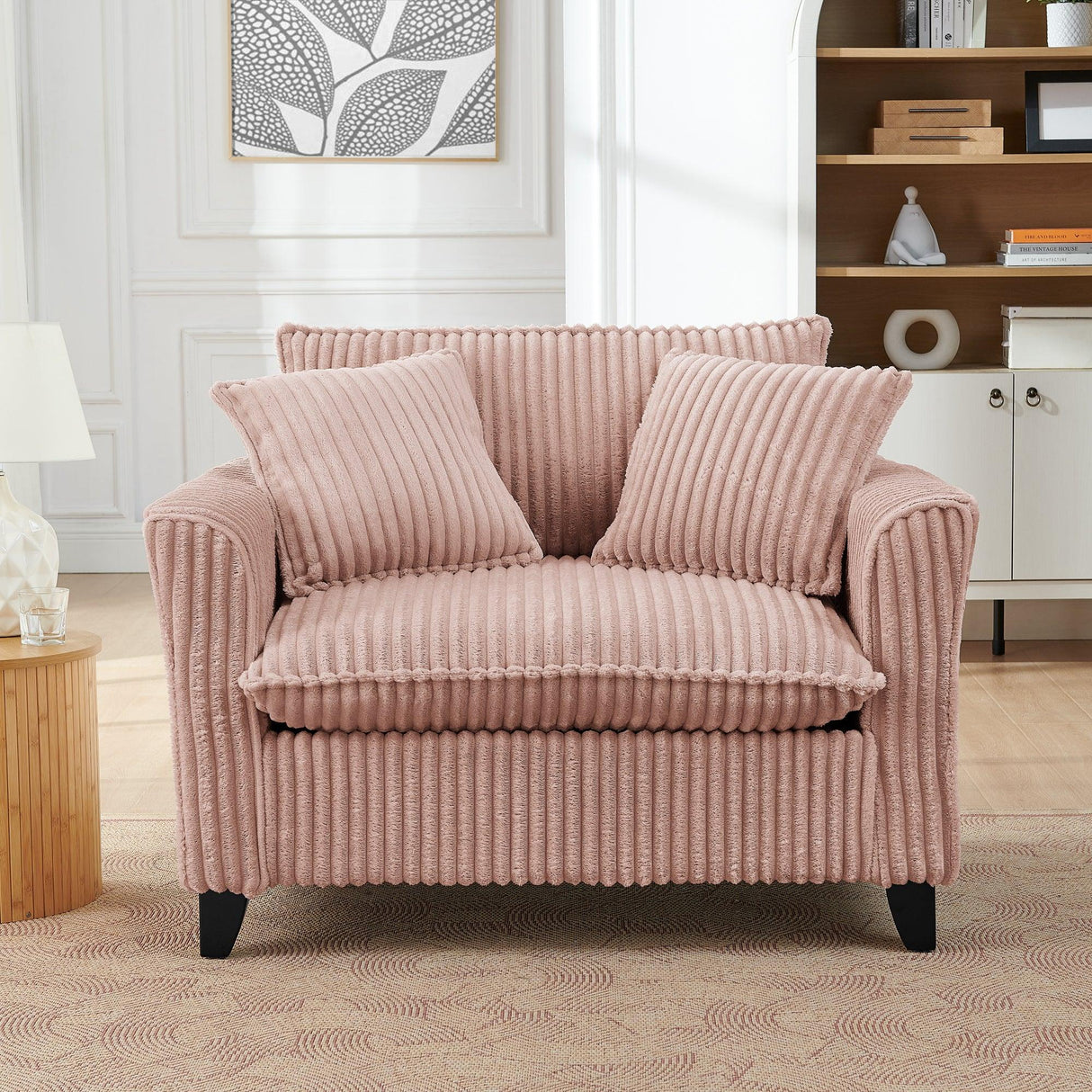 Corduroy Foam Lazyman Single-Person Sofa Chair Pink - Omega Lifestyles