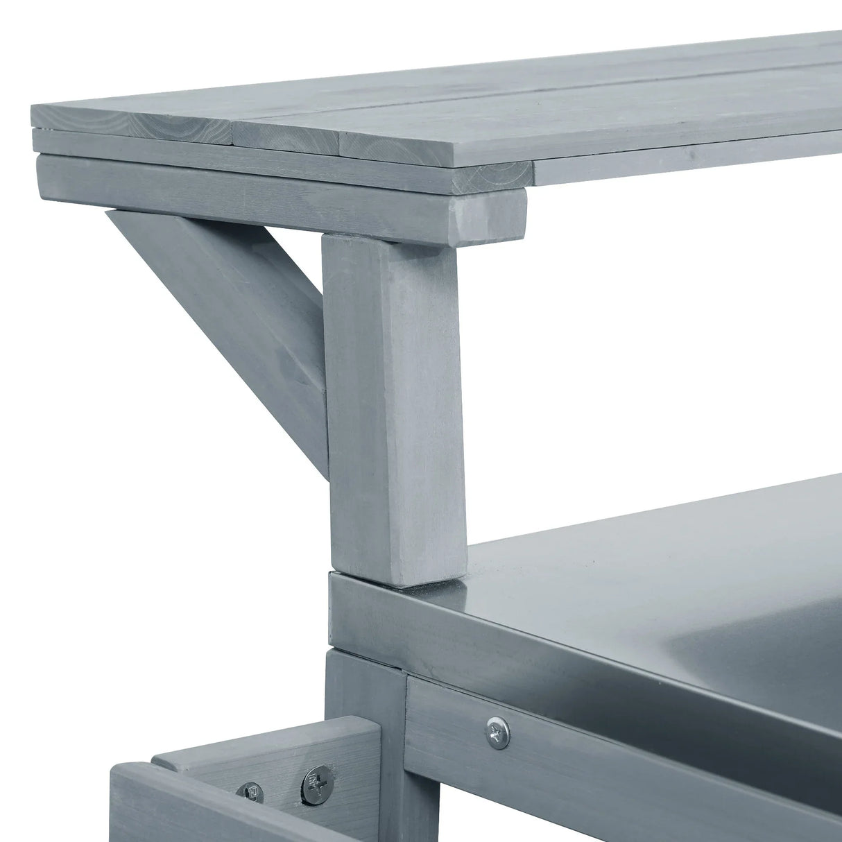 Outdoor Rolling Grill Cart With Raised Shelf Storage - Omega Lifestyles