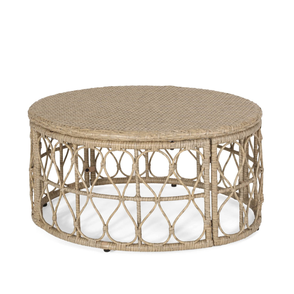 Boho Wicker Rattan Outdoor Brown Coffee Table - Sleep Galleria