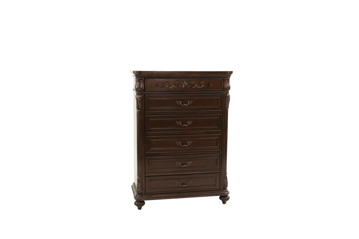 Traditional Antique Cherry Walnut Chest Of Drawers Furniture - Omega Lifestyles