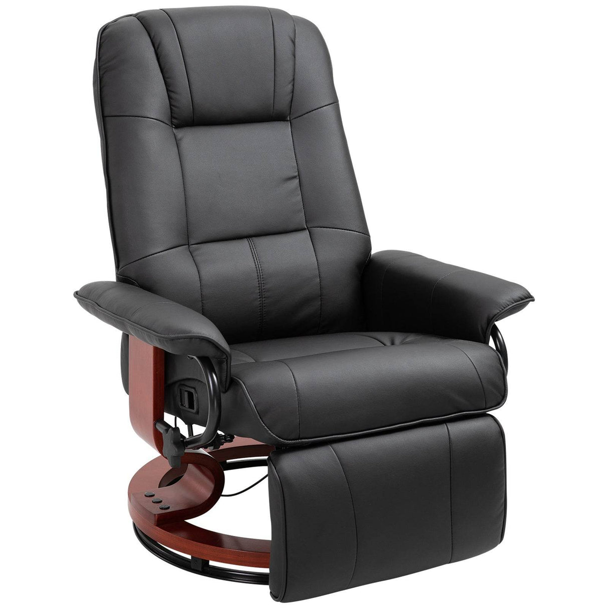 Manual PU Leather Recliner Chair With Swivel Footrest
