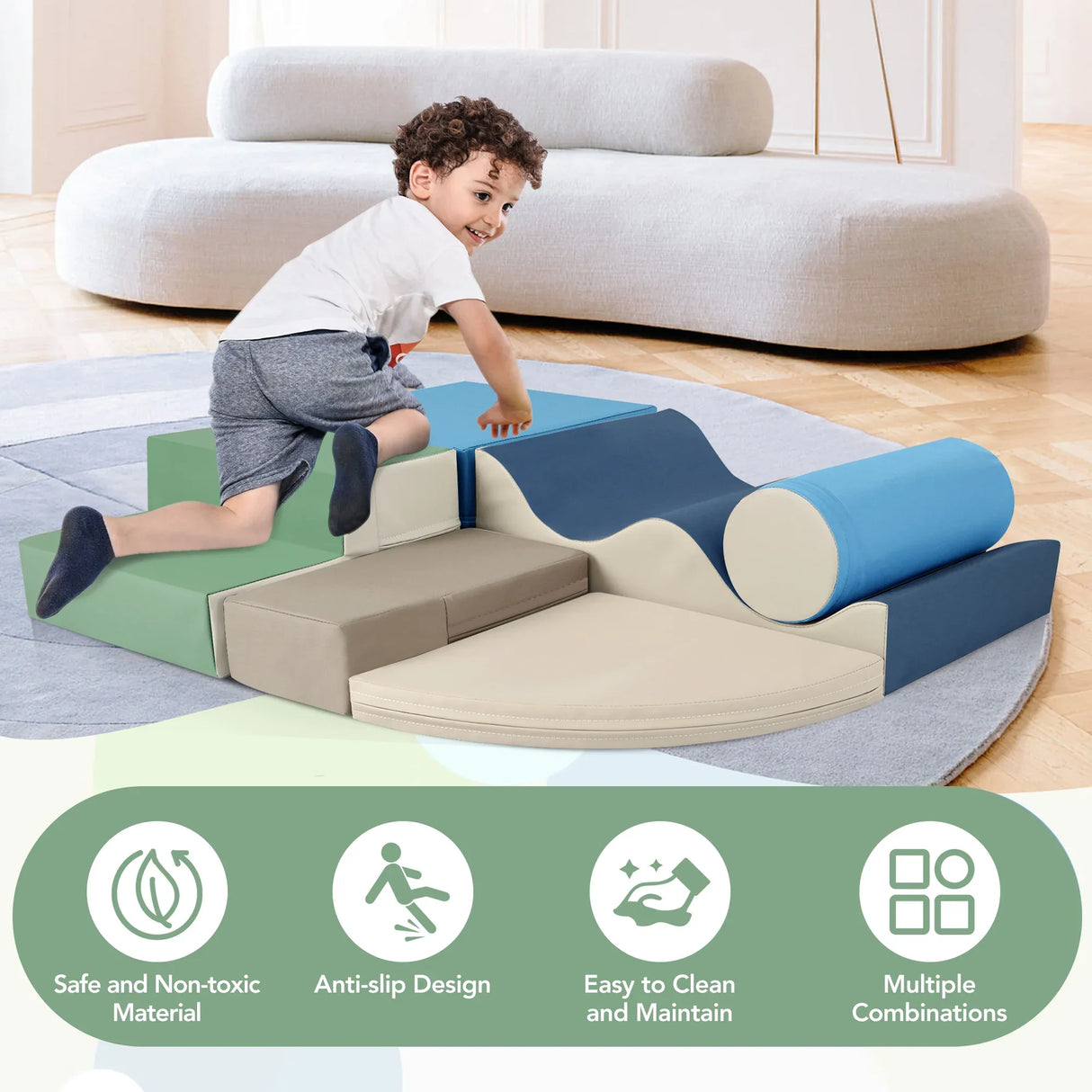 Colorful Soft Foam Kids Climb And Crawl Playset - Omega Lifestyles