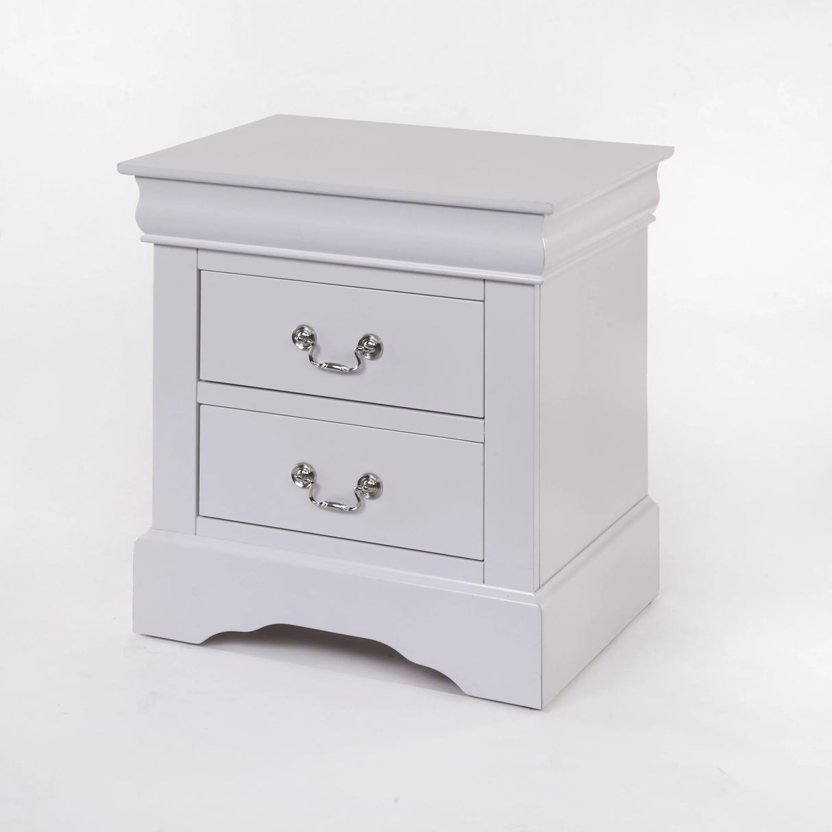 Modern White Synthetic Wood Nightstand With Drawers - Omega Lifestyles