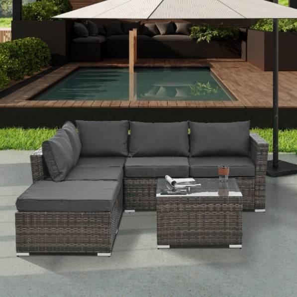 4-Piece Brown PE Rattan Outdoor Patio Furniture Set - Sleep Galleria