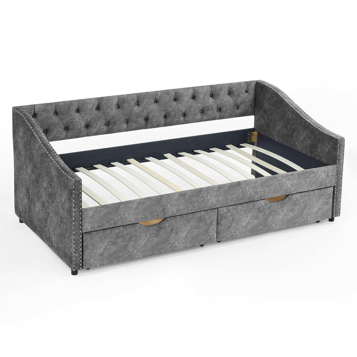 Twin Upholstered Tufted Daybed With Storage Drawers - Omega Lifestyles