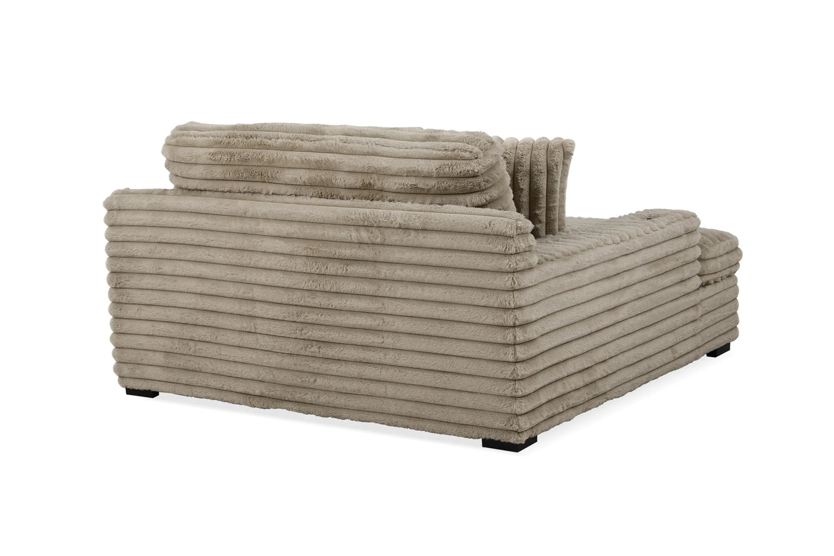 Corduroy Jumbo Chaise Armchair With Dual Cup Holders - Omega Lifestyles