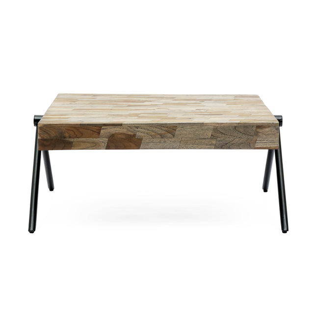 Handcrafted Mango Wood Metal Frame Coffee Table - Omega Lifestyles