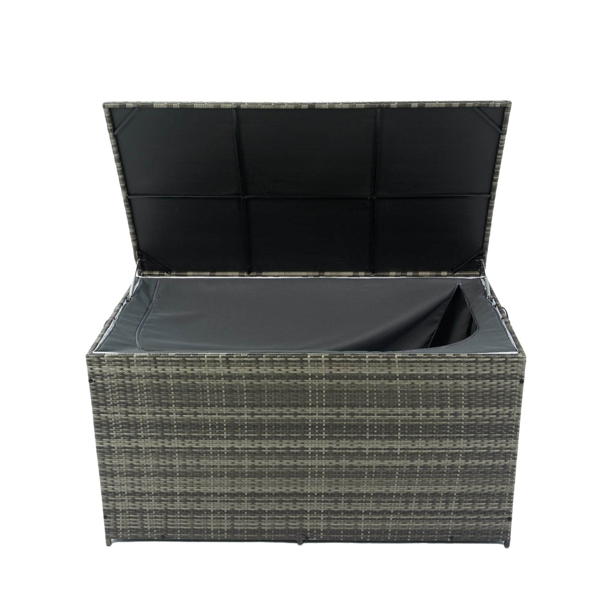 Oversized Grey PE Rattan Waterproof Outdoor Storage Box - Omega Lifestyles