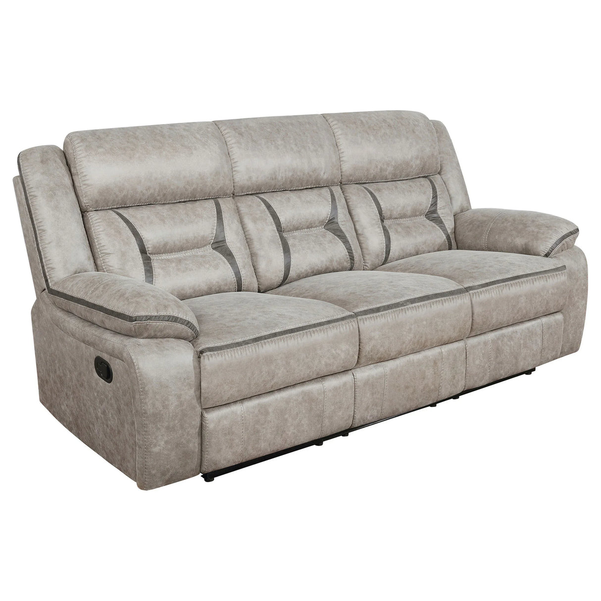 Taupe Upholstered 3-Piece Manual Reclining Living Room Set - Omega Lifestyles