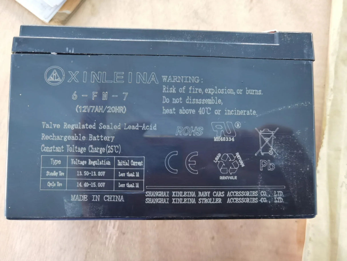 12V 7Ah Valve Regulated Lead-Acid Rechargeable Battery - Omega Lifestyles