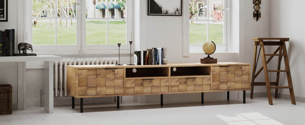 Mid Century Modern TV Stand With Storage Drawers - Sleep Galleria