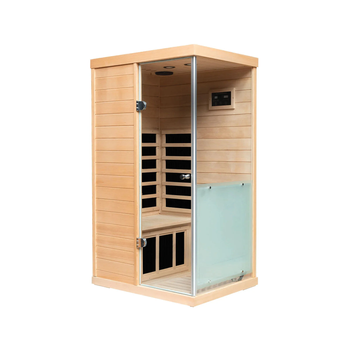 Mini Hemlock Wood Far-Infrared Digital Control Sauna - Omega Lifestyles