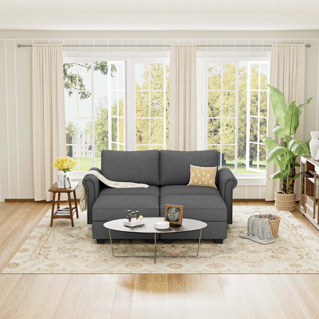 Modular 4-Seat Memory Foam Upholstered Sectional Sofa - Omega Lifestyles