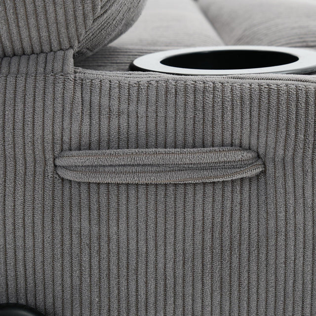 Medium-Firm Corduroy Remote-Controlled Heating Massage Recliner - Omega Lifestyles