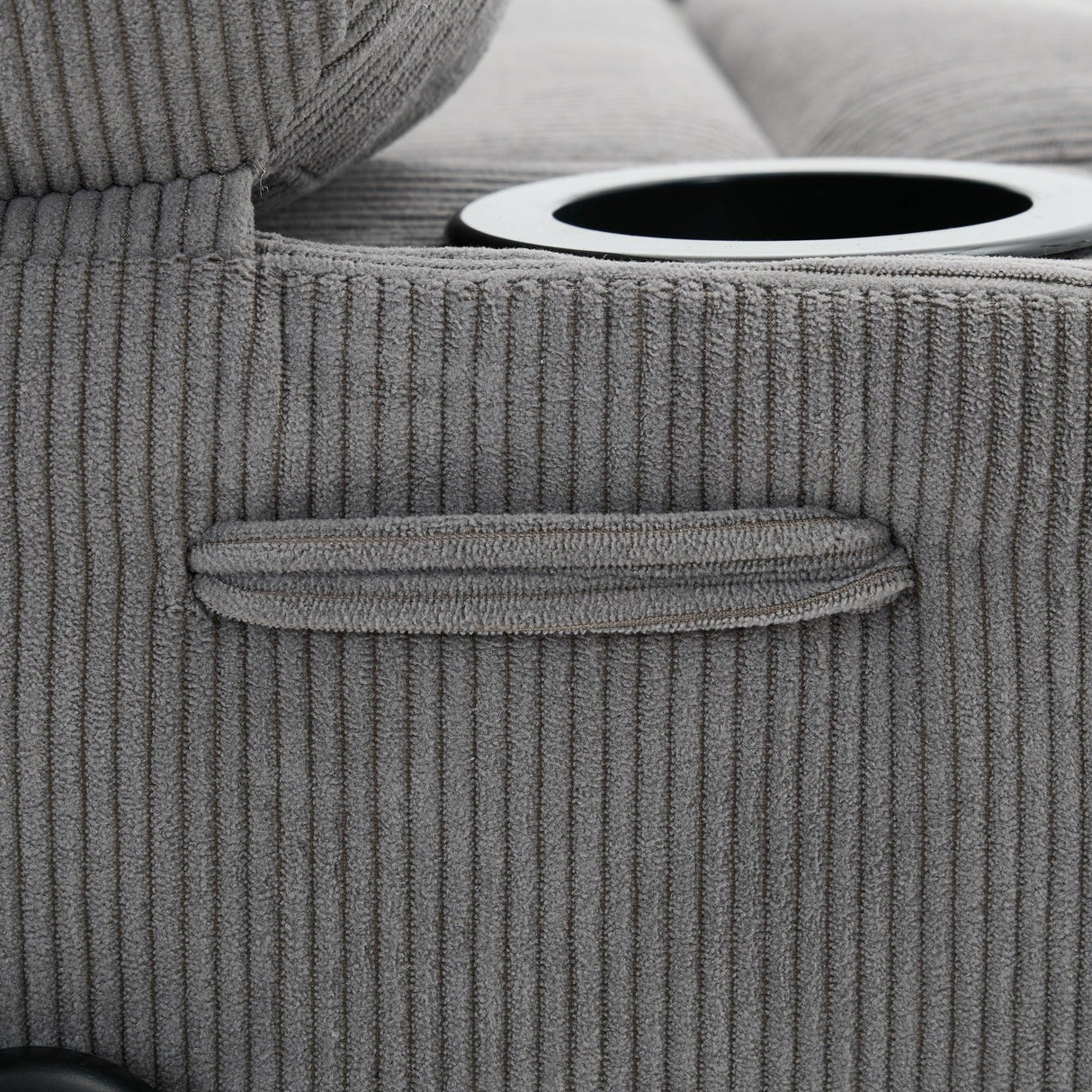 Medium-Firm Corduroy Remote-Controlled Heating Massage Recliner - Omega Lifestyles