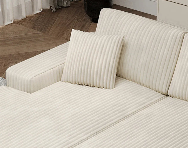 Convertible Corduroy Fabric Sleeper Sofa Chair With Storage - Omega Lifestyles