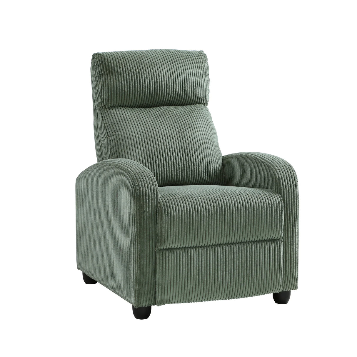 Pary Manual Push Back Reclining Chair In Green Corduroy - Omega Lifestyles