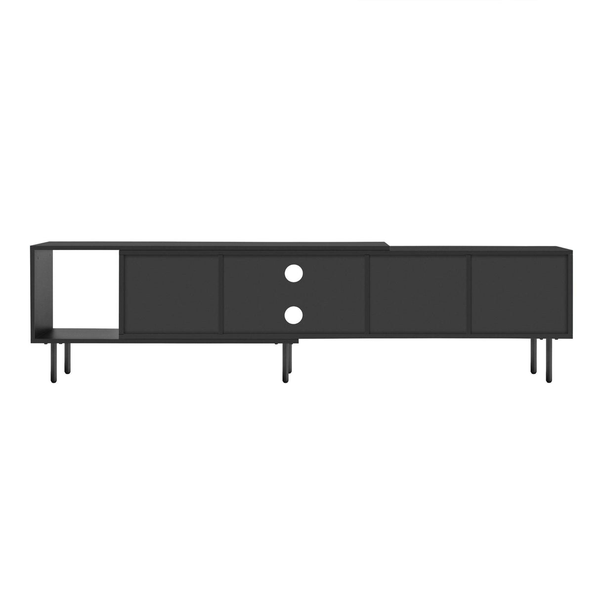 Modern Minimalist Black Grey MDF TV Stand - Sleep Galleria