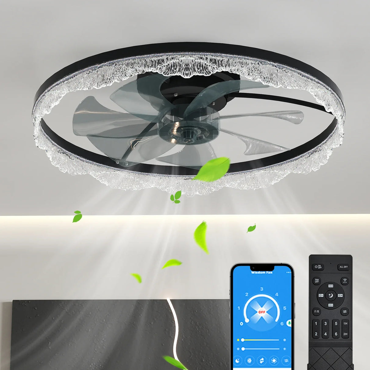 Decorative 24-Inch LED Ceiling Fan Light Flush Mount - Omega Lifestyles