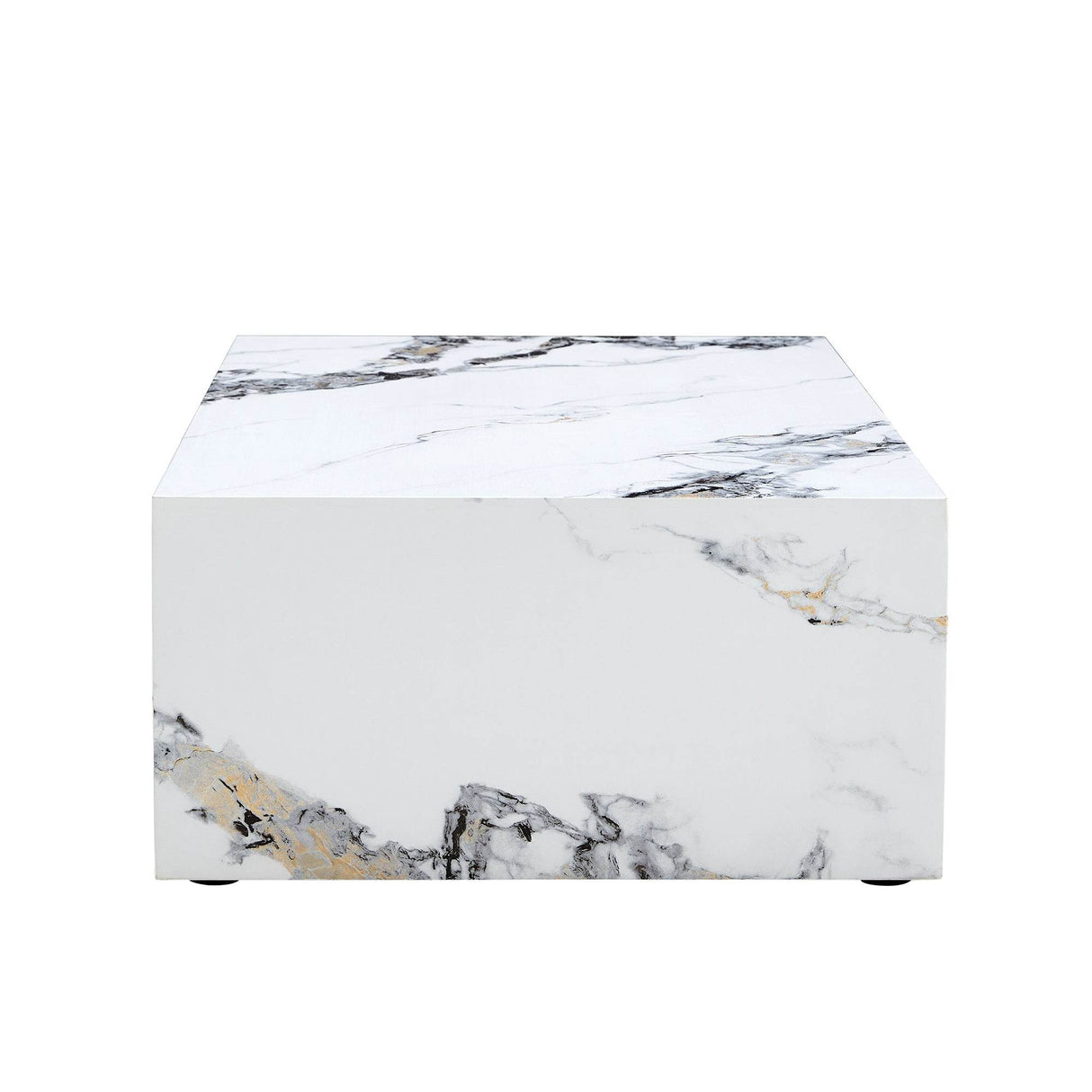 MDF Marble Pattern Modern White Coffee Table - Sleep Galleria