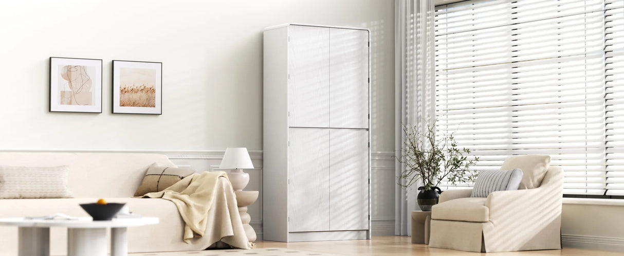 Modern Curved Design Kitchen Pantry Cabinet With Drawer - Omega Lifestyles