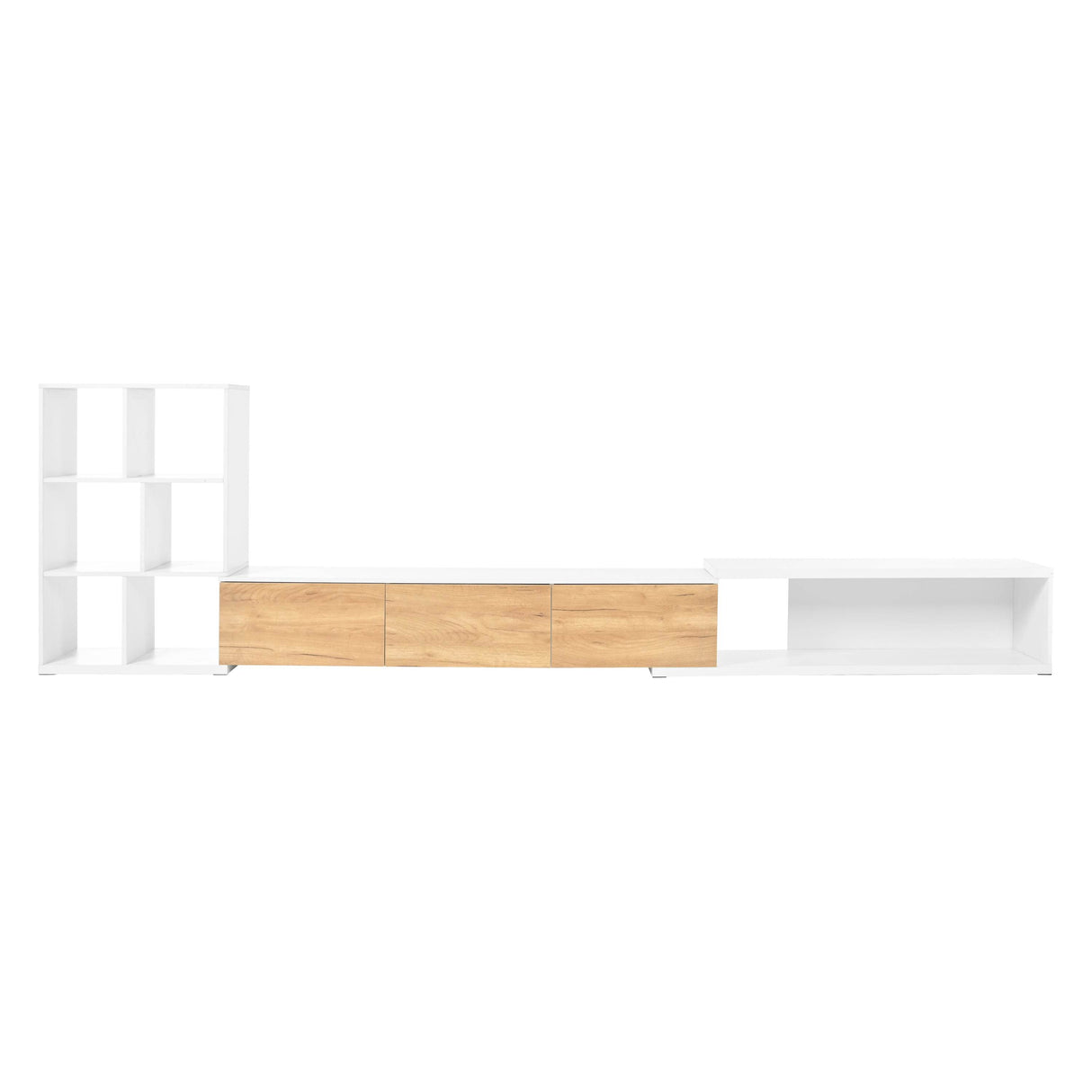 Adjustable Extendable White MDF TV Stand With Storage - Sleep Galleria