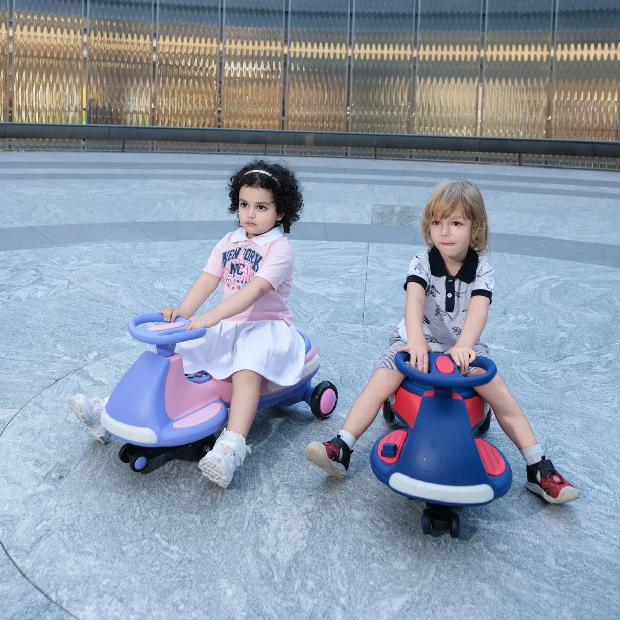 12V Kids Electric Ride-On Wiggle Car With Bluetooth Lights - Omega Lifestyles